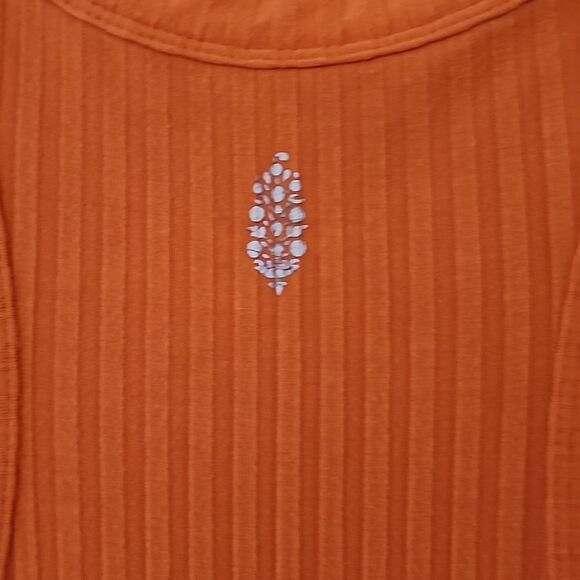 Free People Movement Vibrant Orange Ribbed Racer Tank Top S (Bx15) - Picture 4 of 6